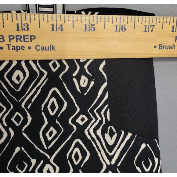Chicos A-line Skirt Womens 1.5 US 10 Black Geometric Zip Aztec Boho Retro Mod - Picture 4 of 10